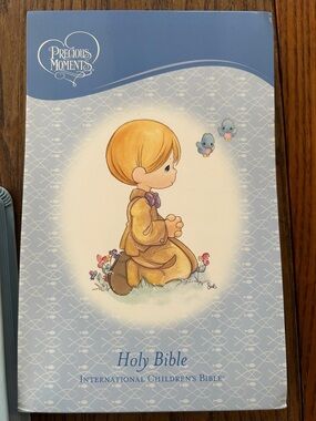 Precious Moments Holy Bible - Pale Gray Embossed Cover